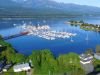 Overhead view of Deep Bay Marina on Vancouver Island, BC